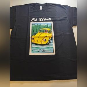 EL UBER YELLOW BOCHITO #48 BLACK T-SHIRT